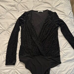 Mango long sleeve bodysuit cheetah sparkly print